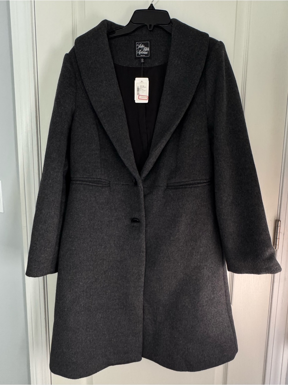 Saks Fifth Avenue Charcoal Wool-Blend Coat